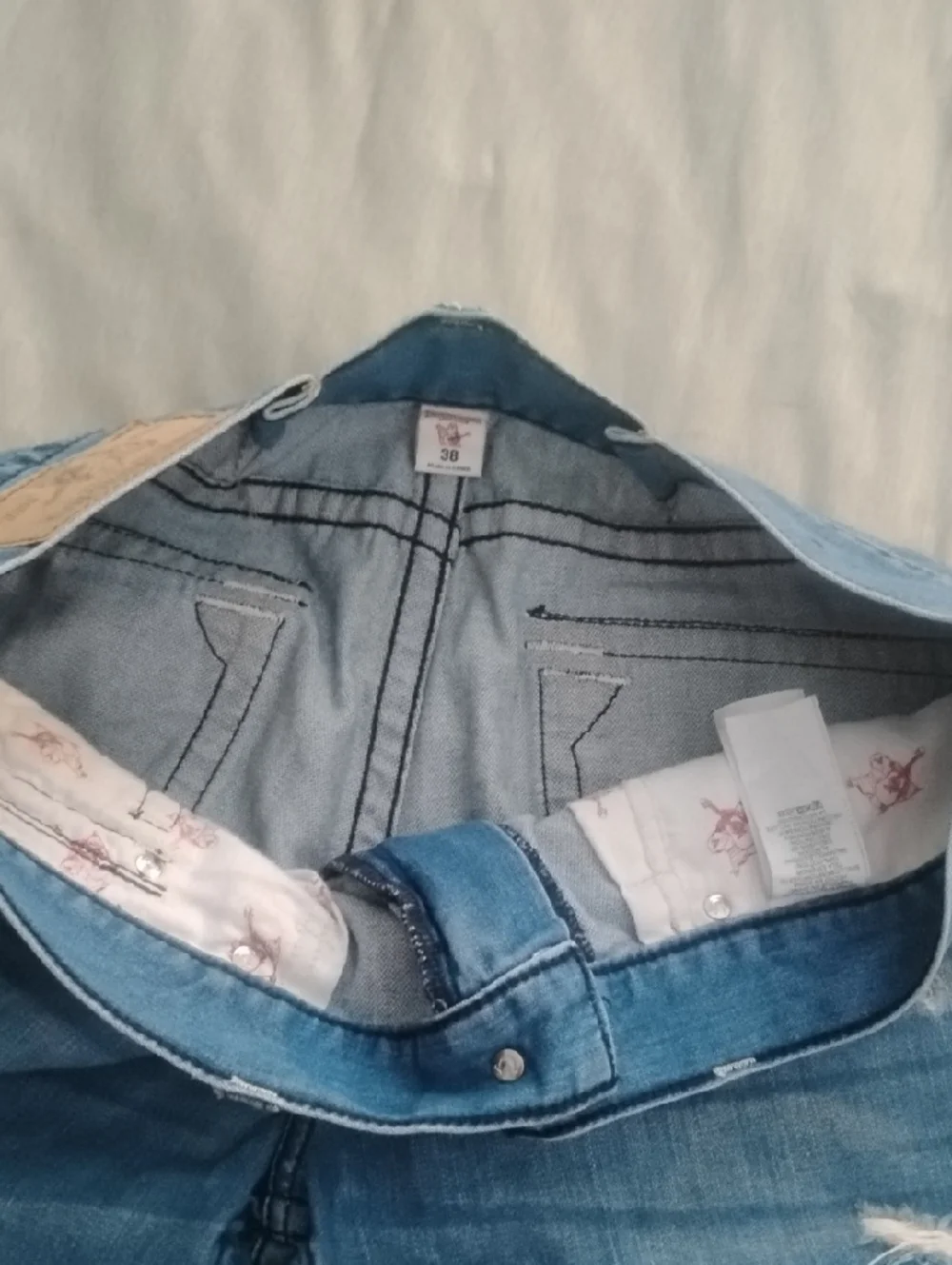 True Religion Blue Ombre Jean Shorts